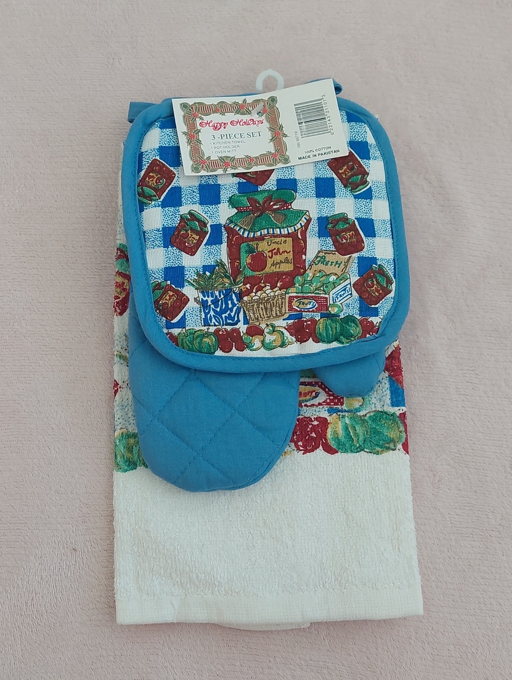 3-piece Set-Matching Kitchen Towel, Mitt, and Pot Holder NWT